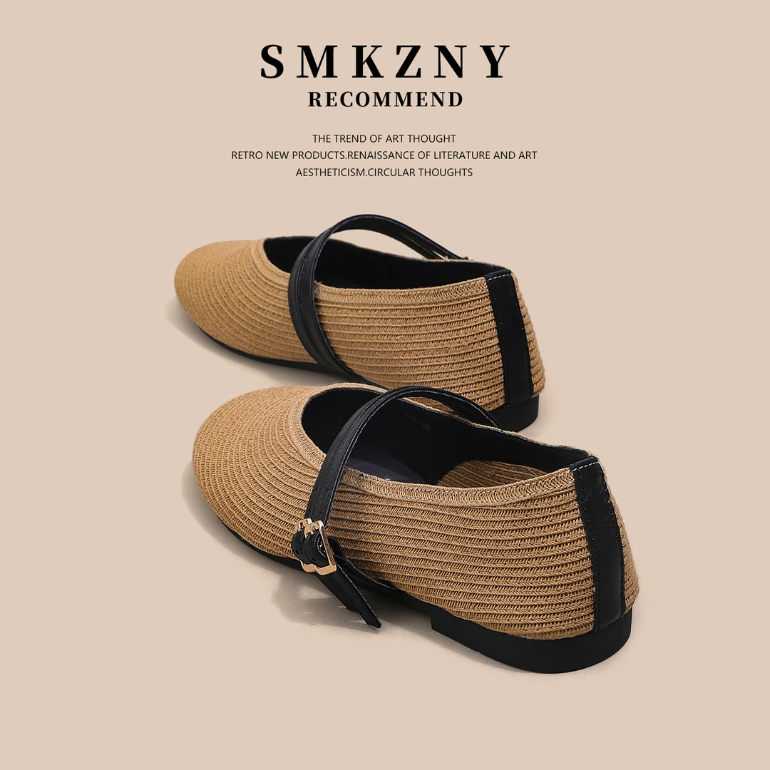 法式复古玛丽珍小单鞋女鞋薄款夏季百搭时尚洋气一字扣带女鞋3521