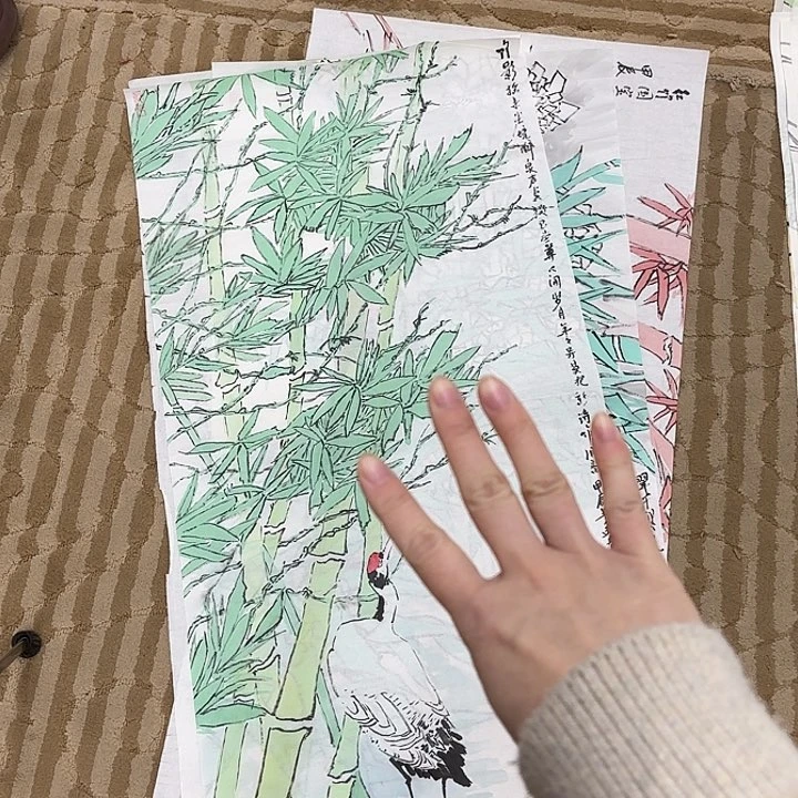 国画巩*花鸟的翅膀是白色和白色两