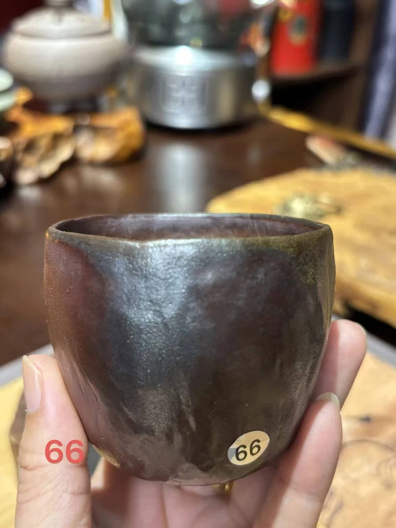 柴烧 裸烧落灰釉 主人杯 066