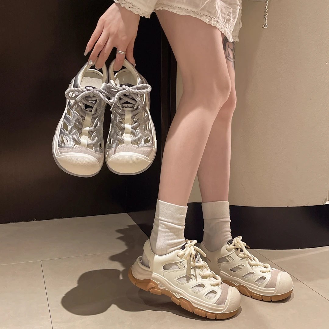 【锦觅】山系探野丑萌镂空休闲凉鞋女夏季外穿软底防滑户外溯溪鞋