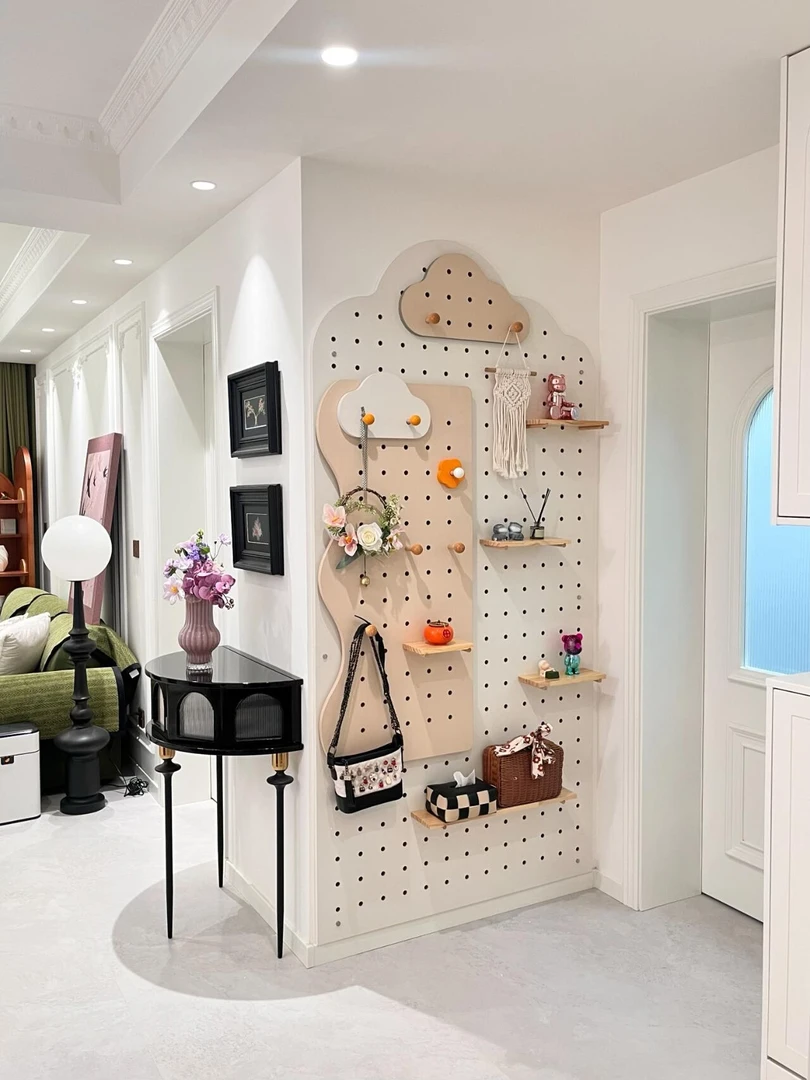 【私人定制】纯实木板材洞洞板收纳玄关卧室客厅电表箱遮丑置物架