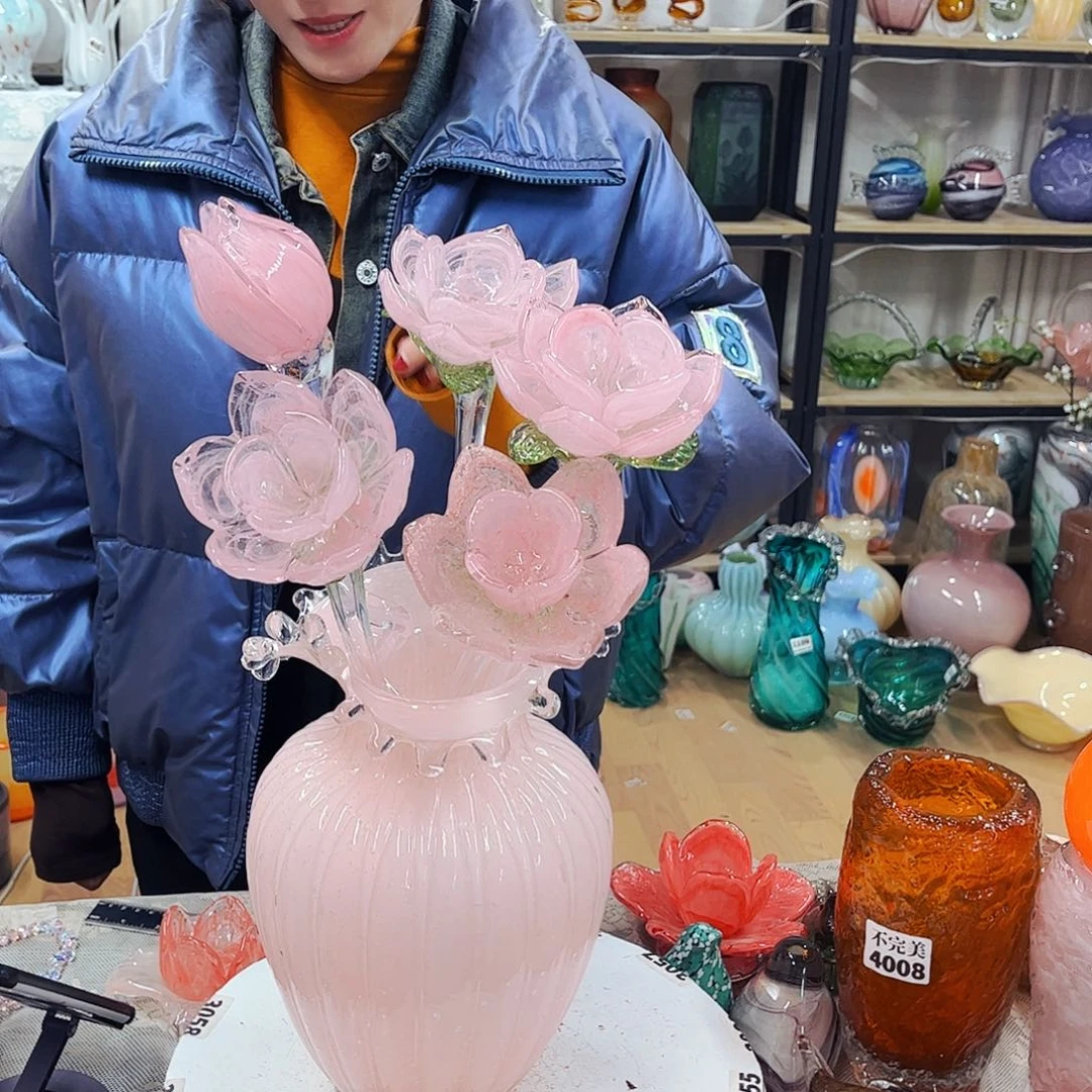 5花1夜光瓶家悦琉璃工艺品福利