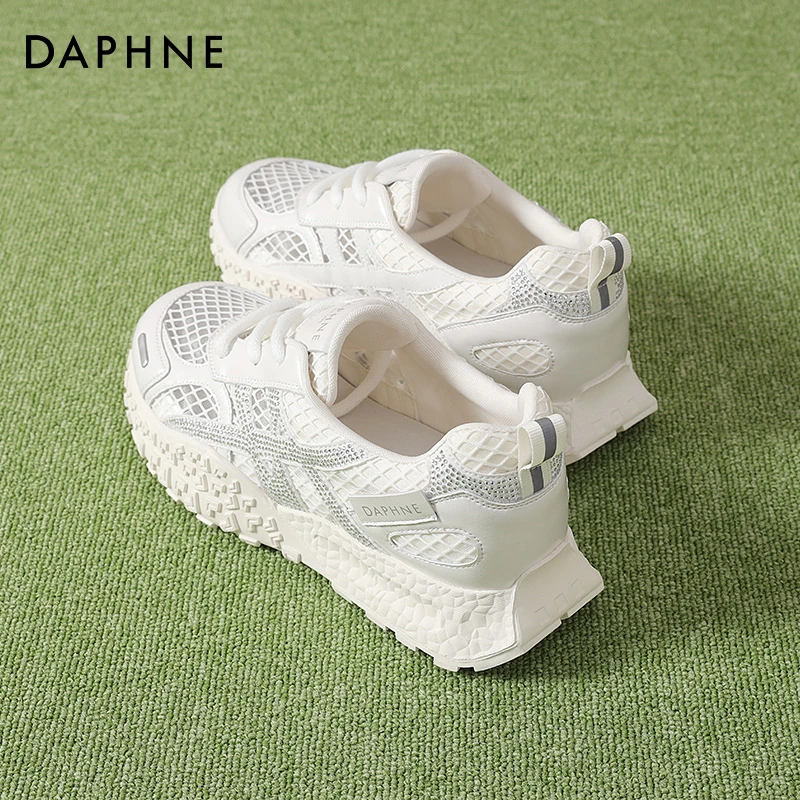 达芙妮网面小白鞋女夏季2025新款透气网鞋休闲软底不闷脚德训鞋潮