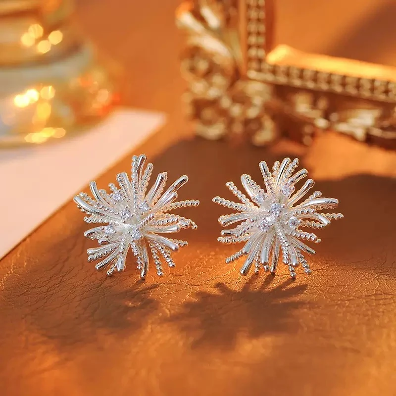 耳饰  【烟花绽放】镀K金耳饰 A10397法式立体烟花星轨耳钉