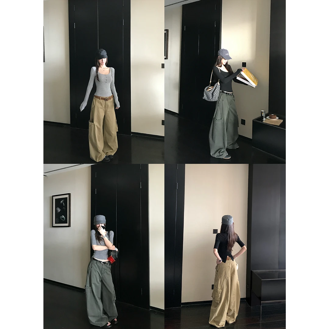 SKK“不费力工装裤”梨形天菜随便穿都有型！高品100棉工装裤