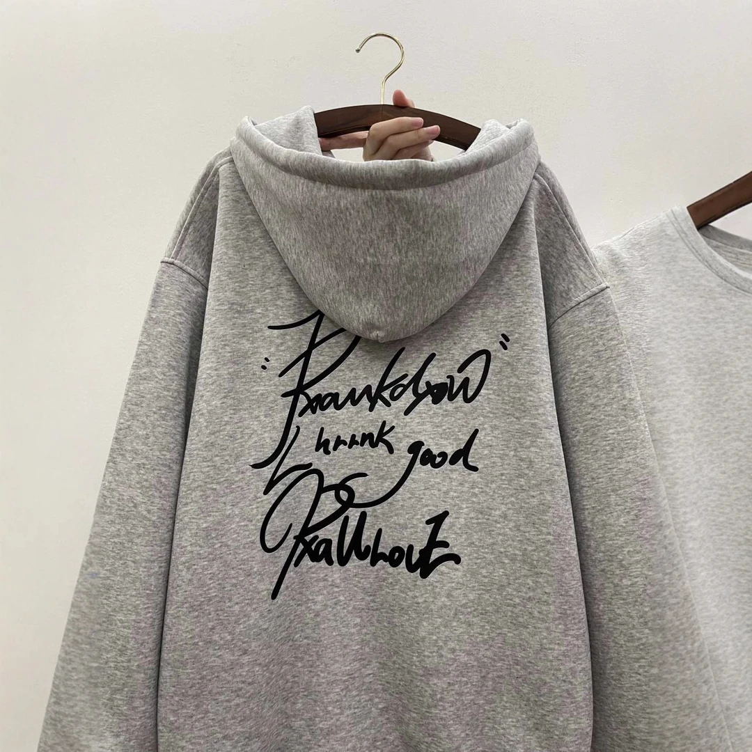 大码300斤美式简约潮流设计感拉链卫衣男女秋冬宽松显瘦开衫外套