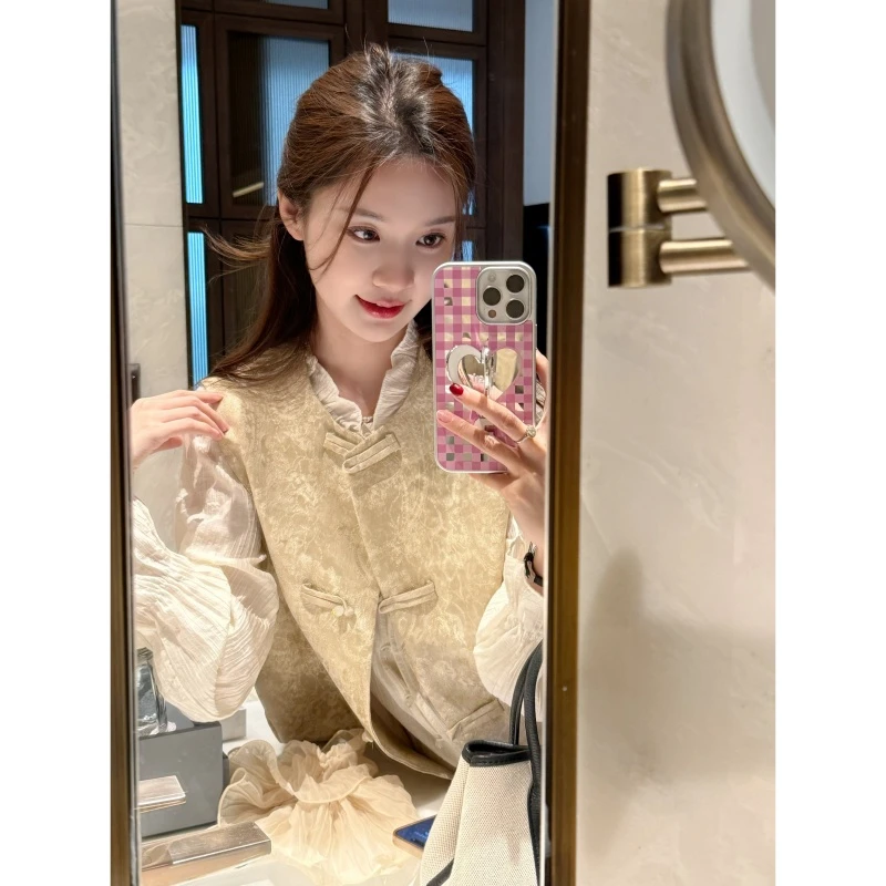 【新中式盘扣马甲】春夏新中式温柔风盘扣马甲-MJ2025165