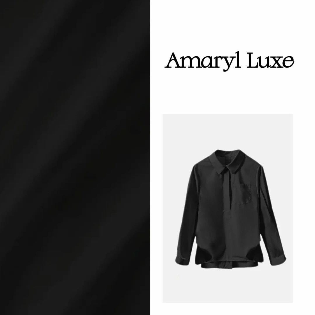 【AmarylLuxe】衬衫百搭显瘦POLO领进口超细旦+兰精莫代尔抗皱衬衫
