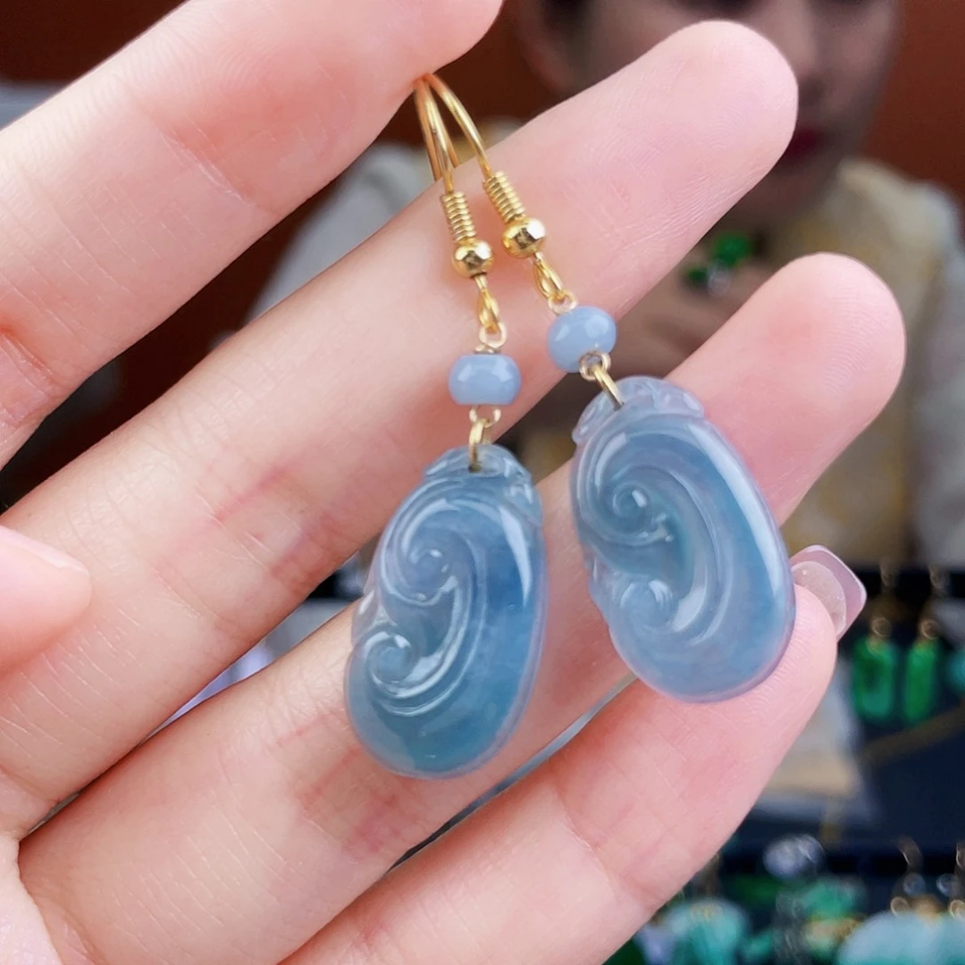 翡翠未镶嵌耳饰饰品