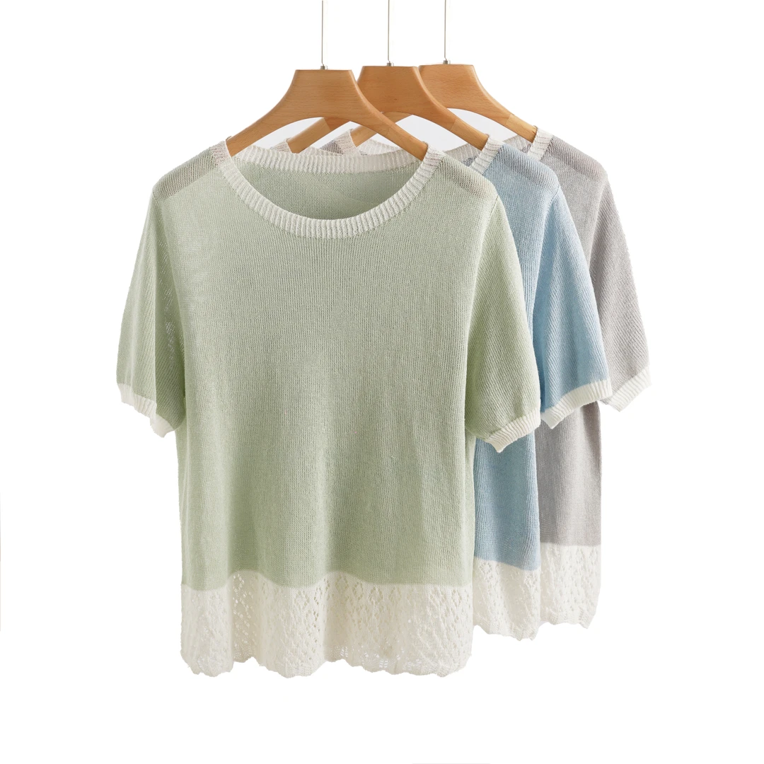 时尚洋气镂空拼接圆领TYS25C01