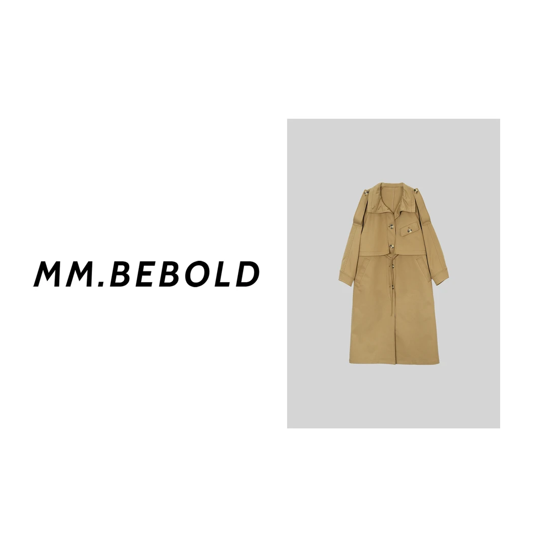 【妙姐精选】坠落季风 法式简约设计感宽松长袖风衣MQJ2511