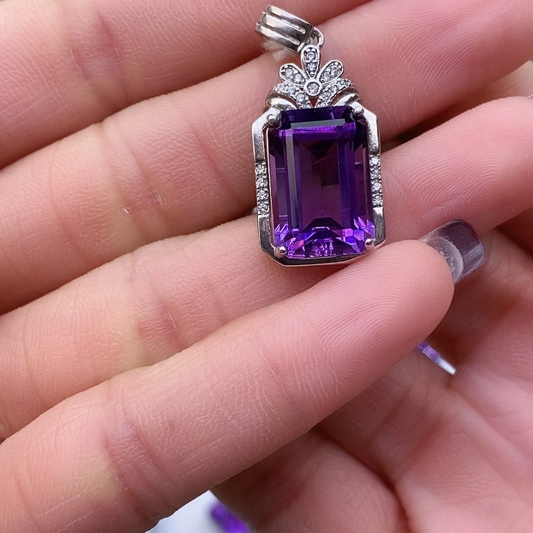 紫晶纯天然无优化紫水晶x银S925镶嵌?***?