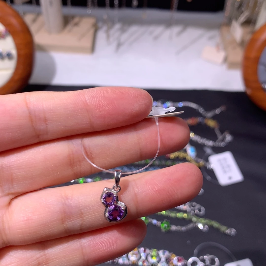 栀***银S925镶嵌紫晶颈饰