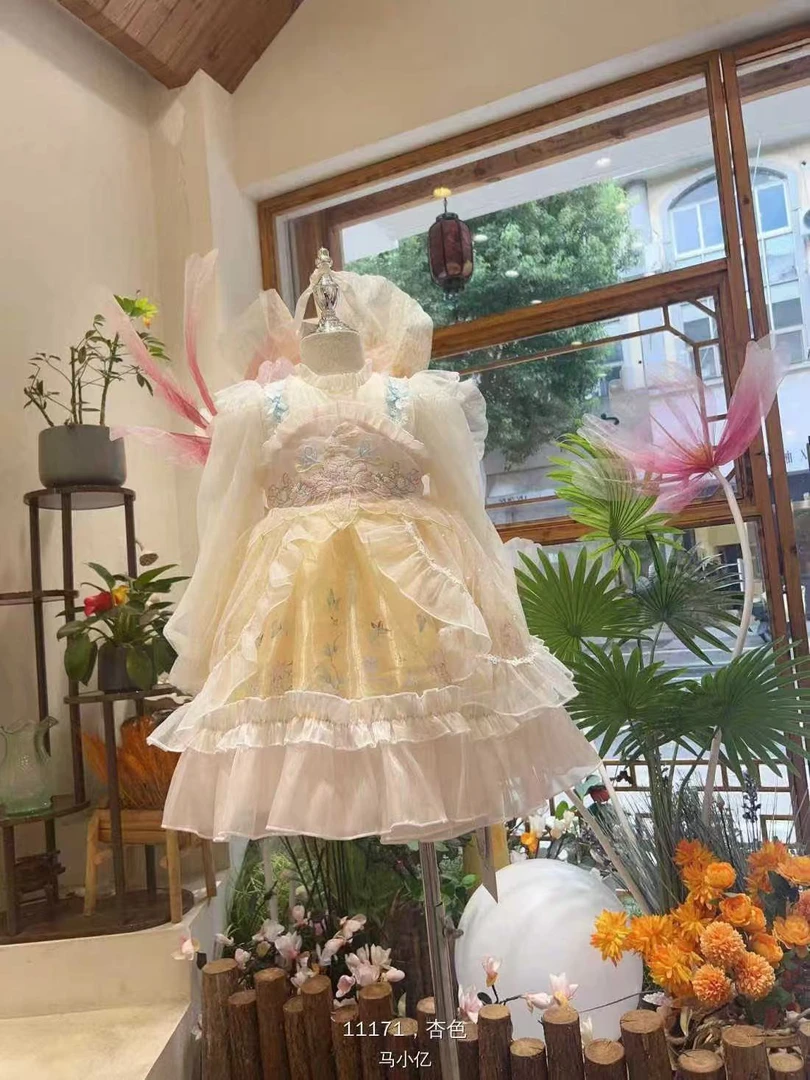 汉元素【蝶儿飞飞-公主裙】公主裙春秋款女童连衣裙