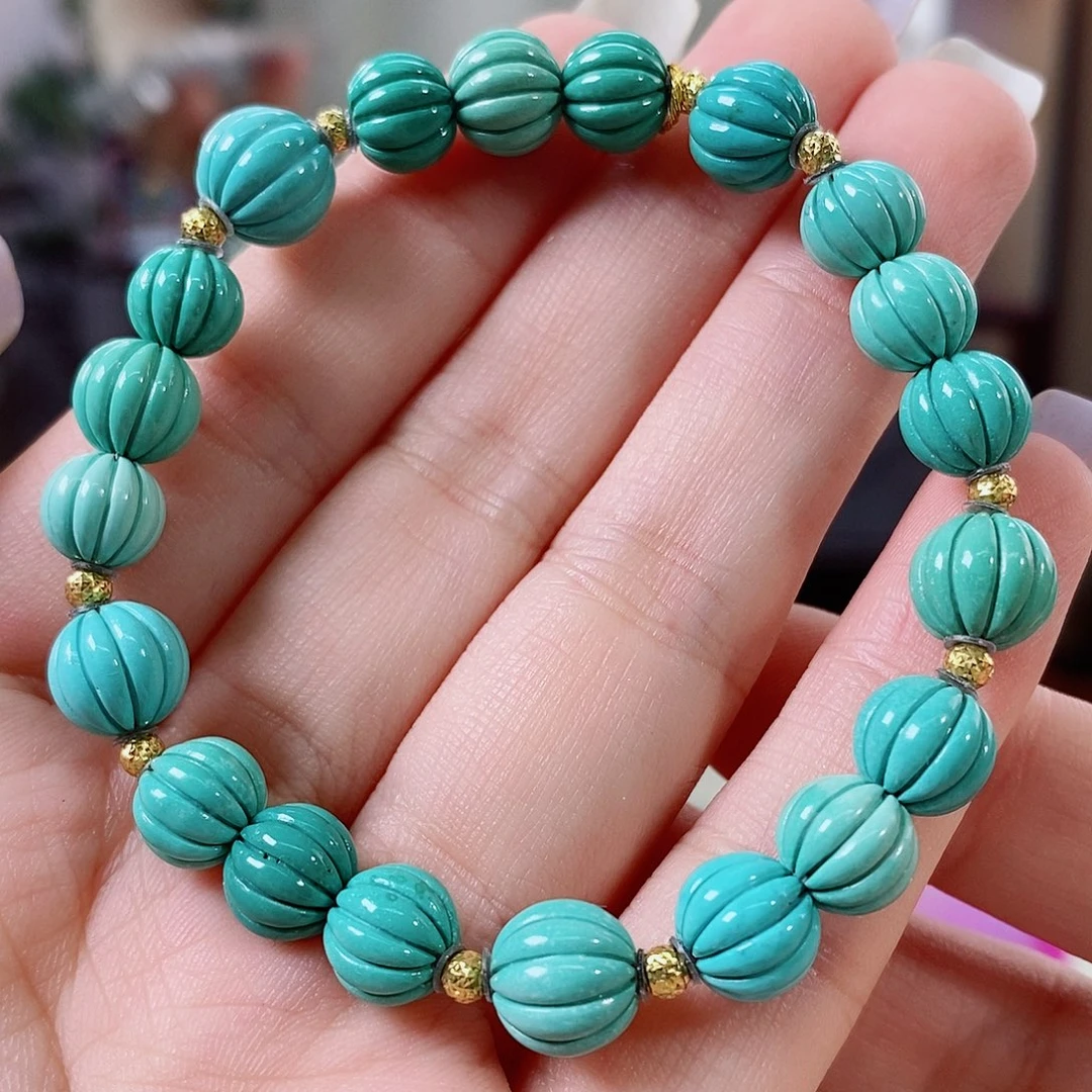 绿松石18K金镶嵌珠宝奇石