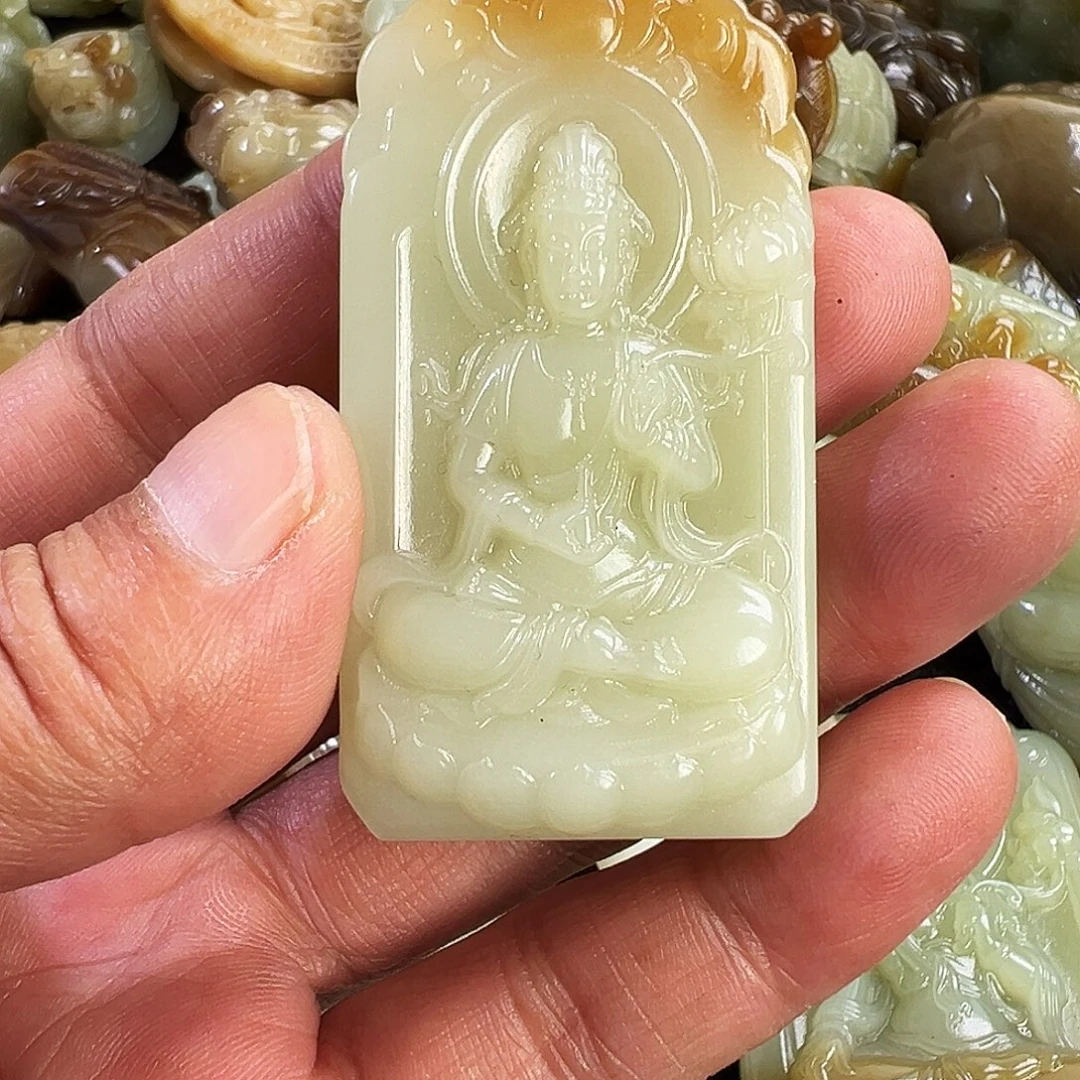 漫***生和田玉未镶嵌吊坠(不含链)
