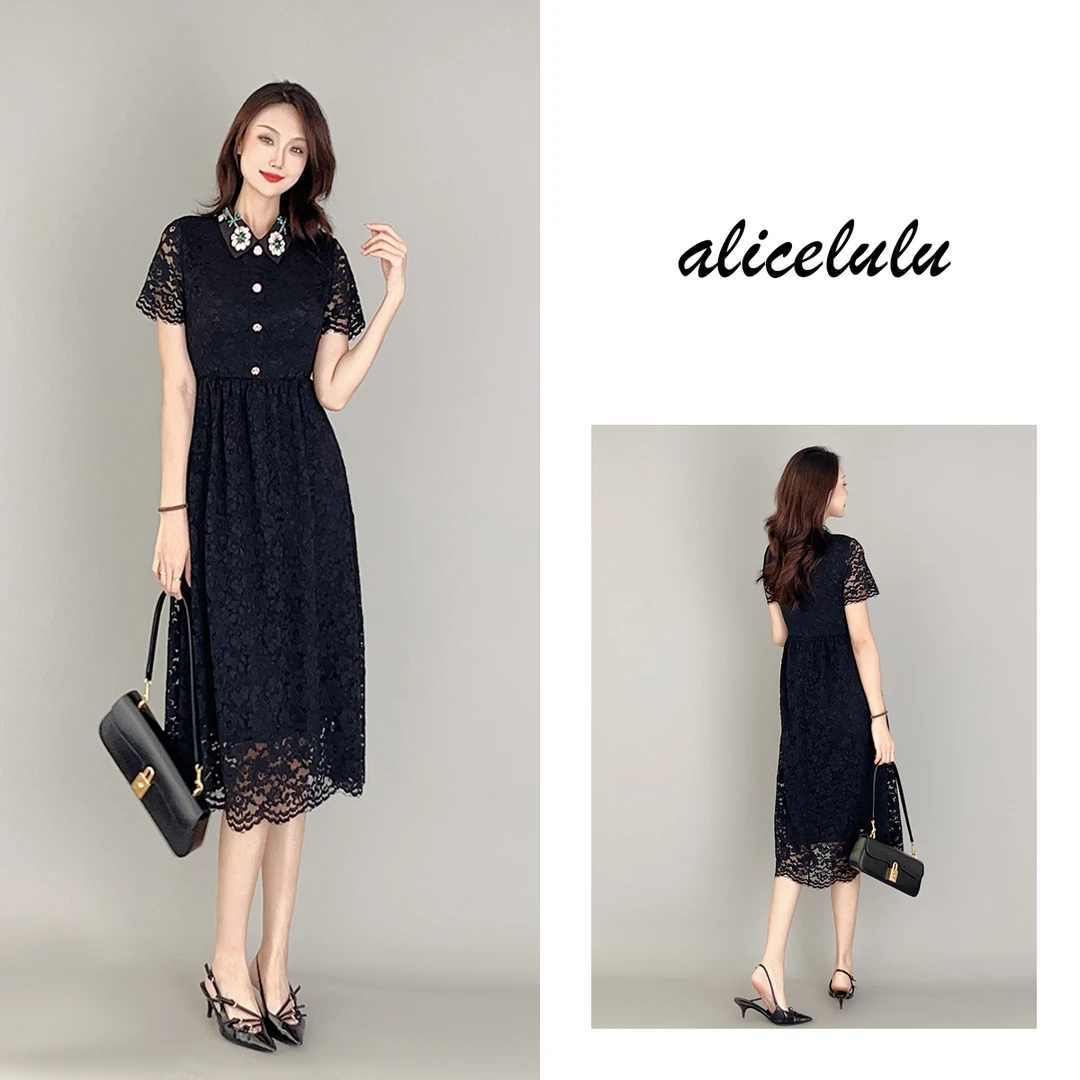 6ALICE“名媛盛宴”连衣裙璀璨钉钻重工蕾丝S2138359D