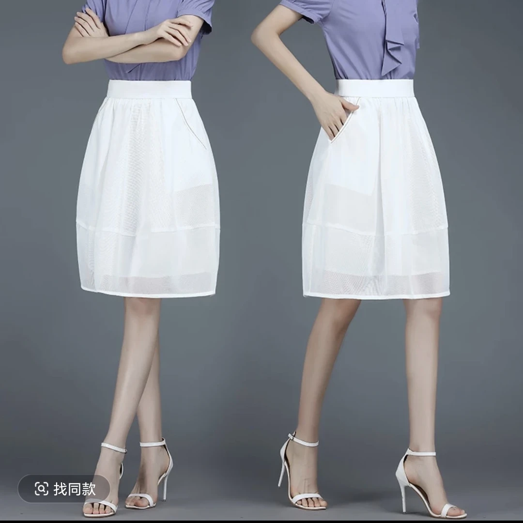 0358春夏新款蕾丝裙显瘦高腰时尚百搭夏季韩版防走光