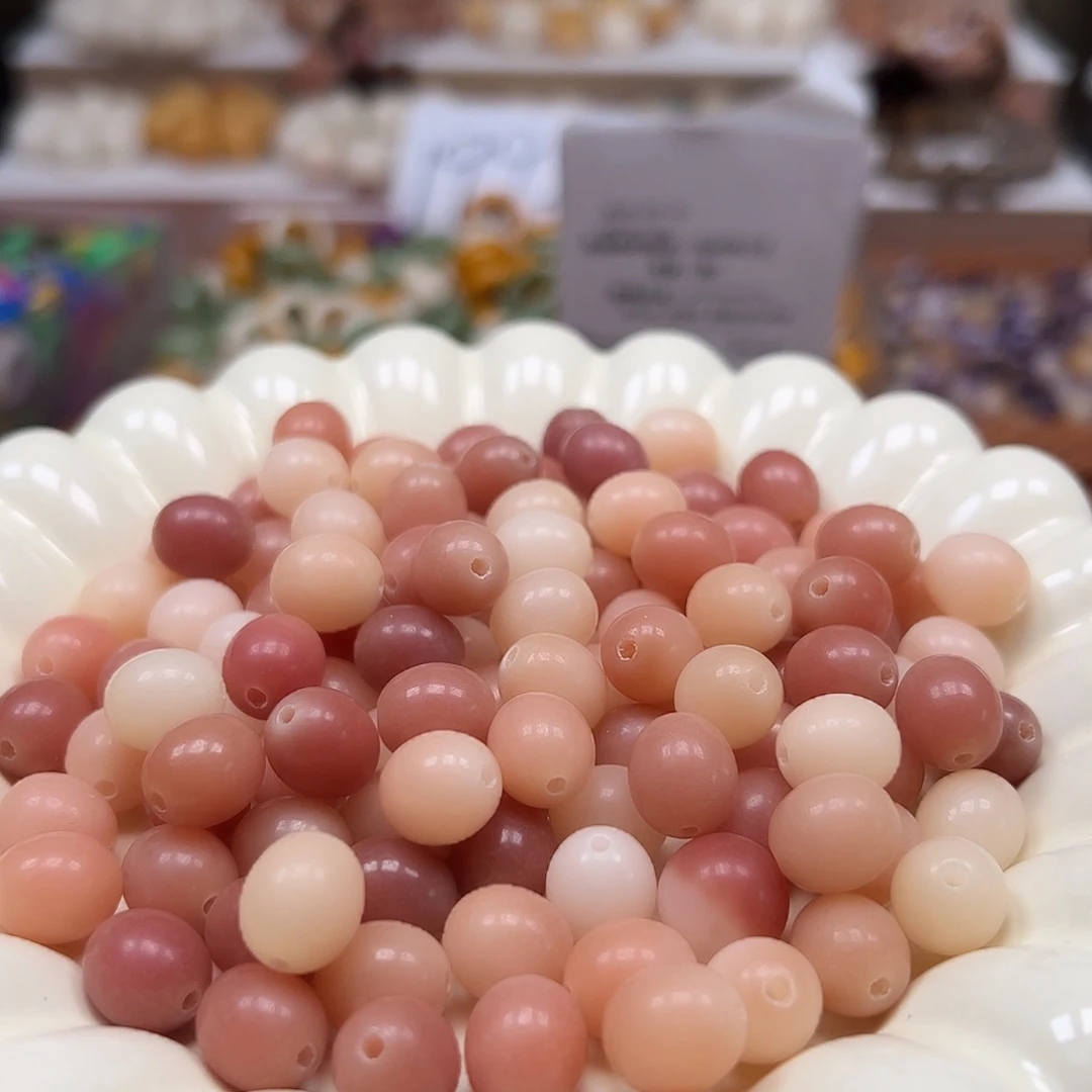 手串菩提根/象牙果卡12粉色鹅蛋110颗