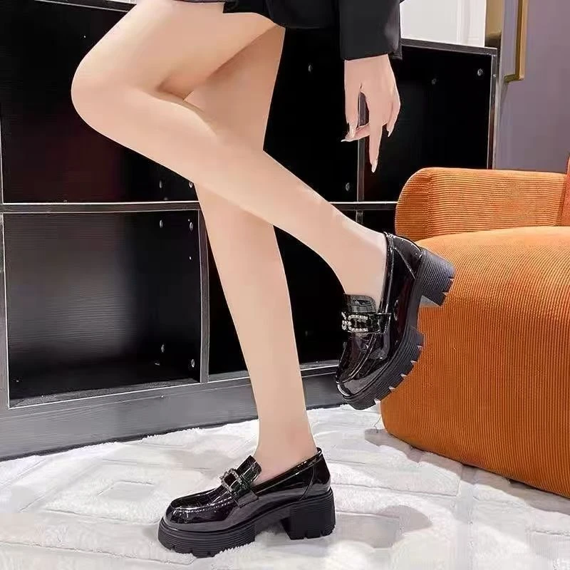 【1】真软皮乐福鞋时尚上班软底不累脚平底鞋英伦风厚底夏季英伦