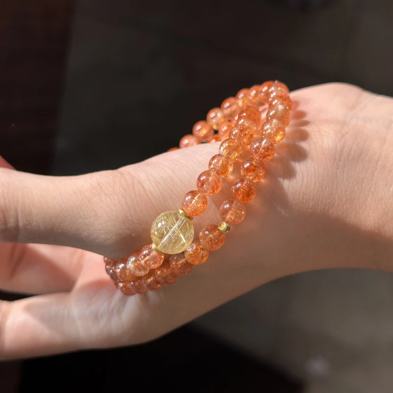 J185天然金太阳设计款多圈手串 多样性发其一