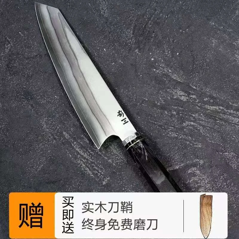 《影》八角黑檀木AUS-10切付牛刀厨师日式硬度61家用刀