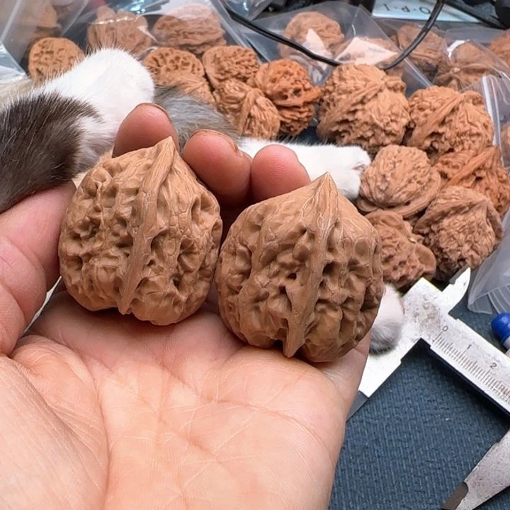 西***风吊坠文玩核桃34野鸡心虫眼