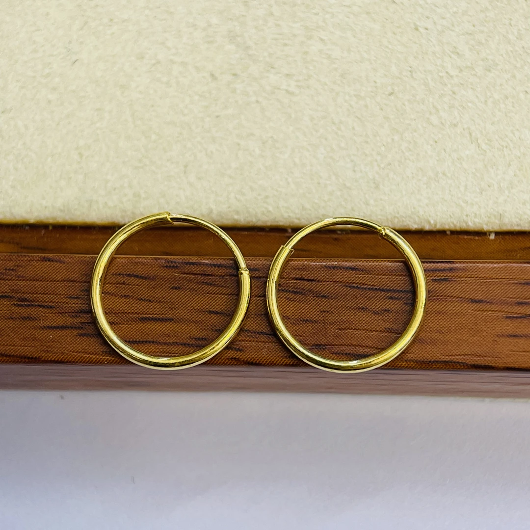 新金社黄金足金999--12mm耳圈一对DP1120