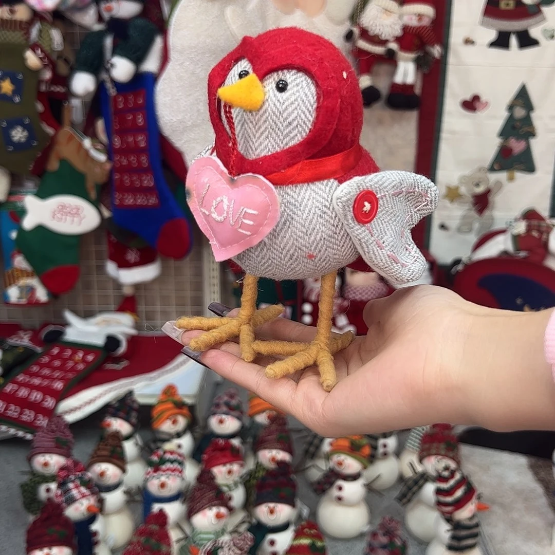 毛绒爱情圣诞小鸟