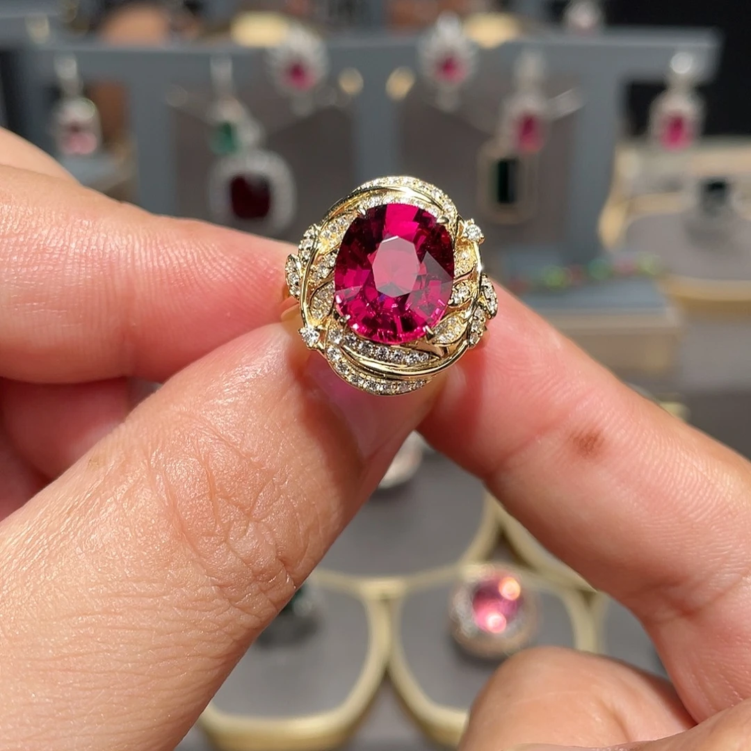 18K金镶嵌戒指碧玺4.71ct