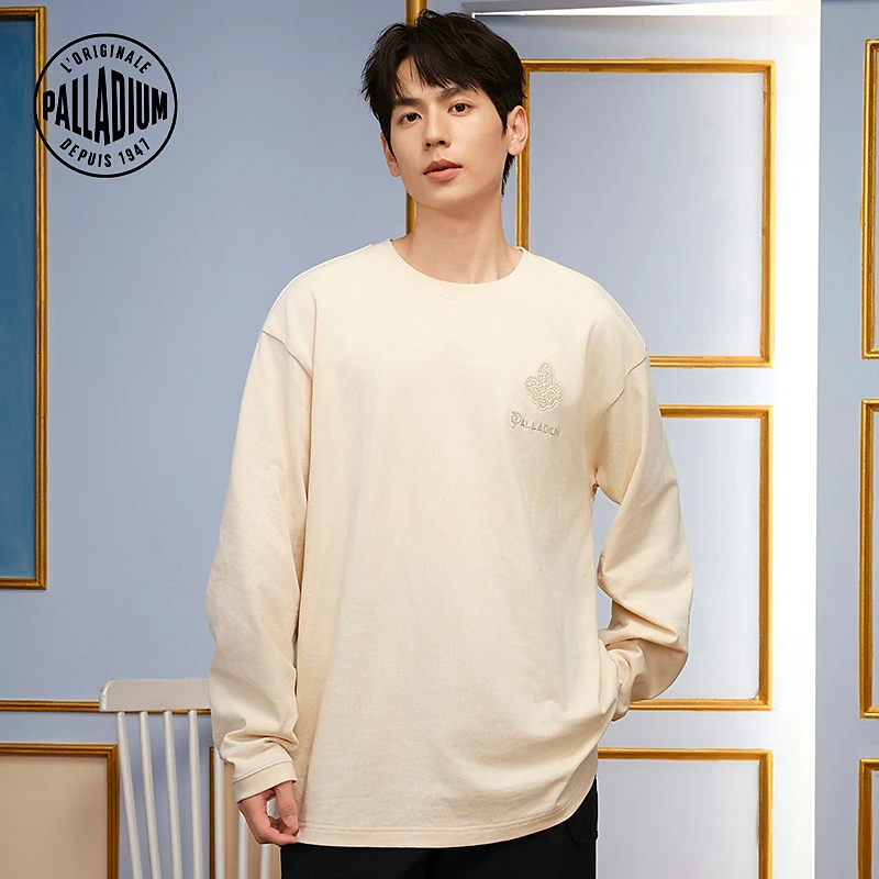 【檀健次同款】帕拉丁上衣潮流珍珠鸢尾花印花恤1010346