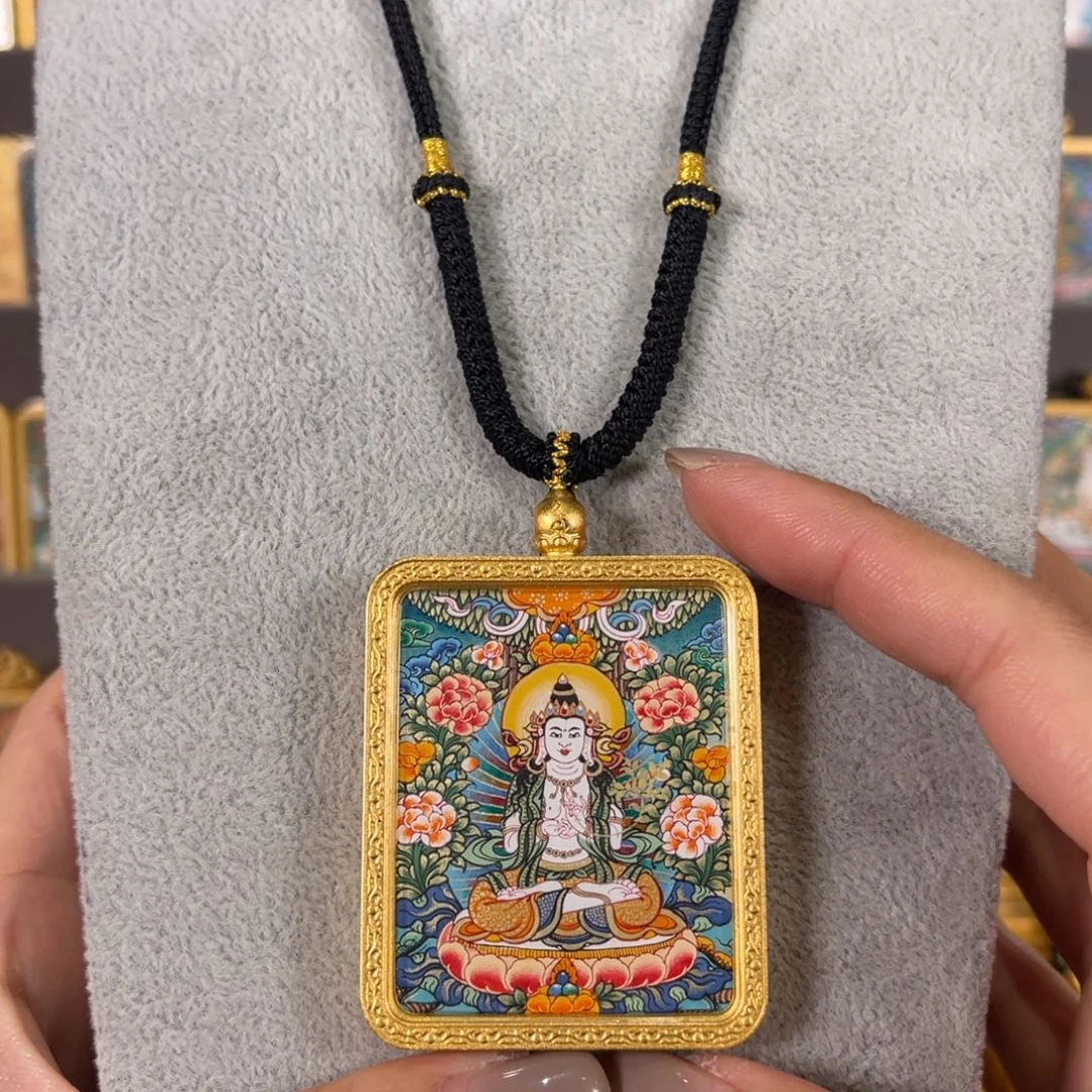 零***啊吊坠大势至青海热贡唐卡