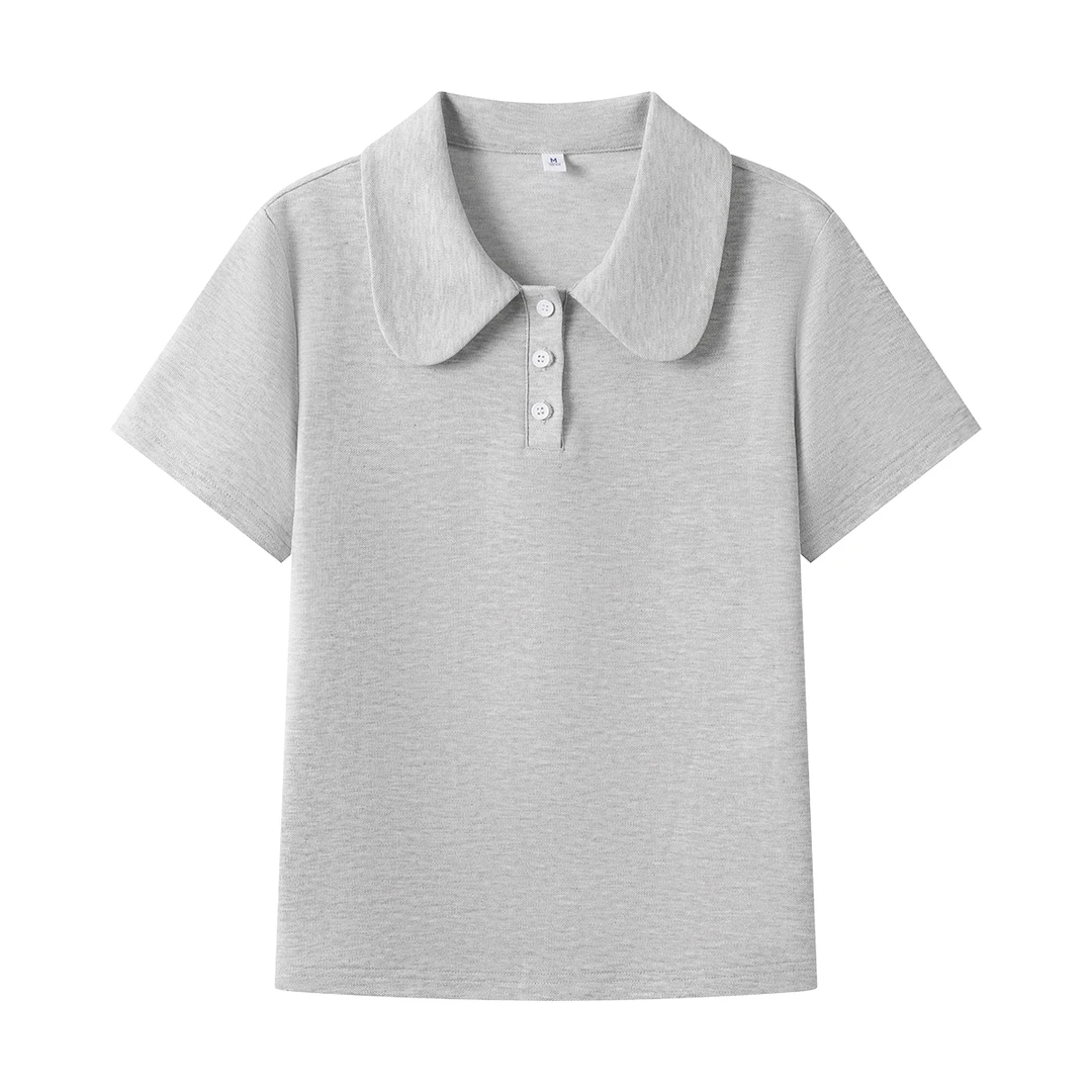 茵曼夏季纯色polo领短袖t恤女25年新款潮流百搭休闲气质款女装
