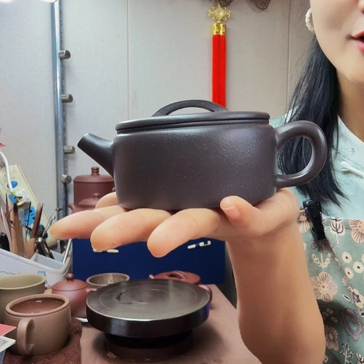 叶***痕茶壶紫砂天平半手，180毫升半手