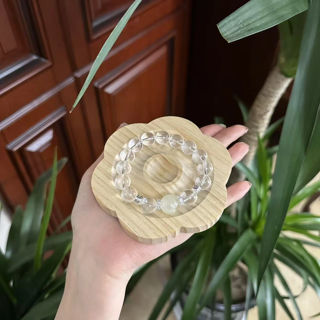 木兮手作*水漾黄白水手串