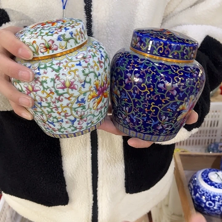 摆件陶瓷茶叶罐密封罐家用