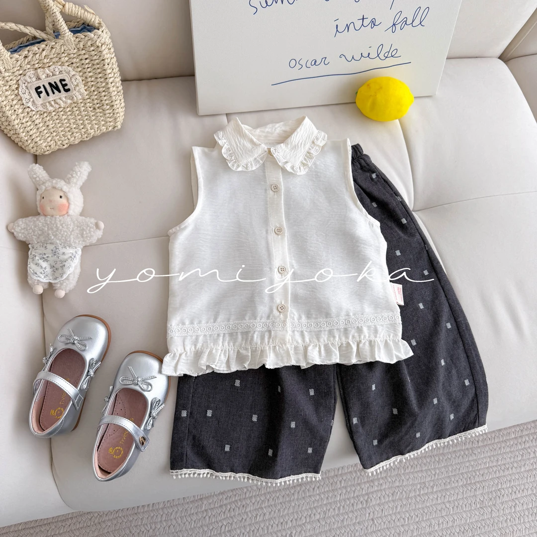 【现货】252-优米优卡-童装2025夏季新款女童无袖背心上衣-252079