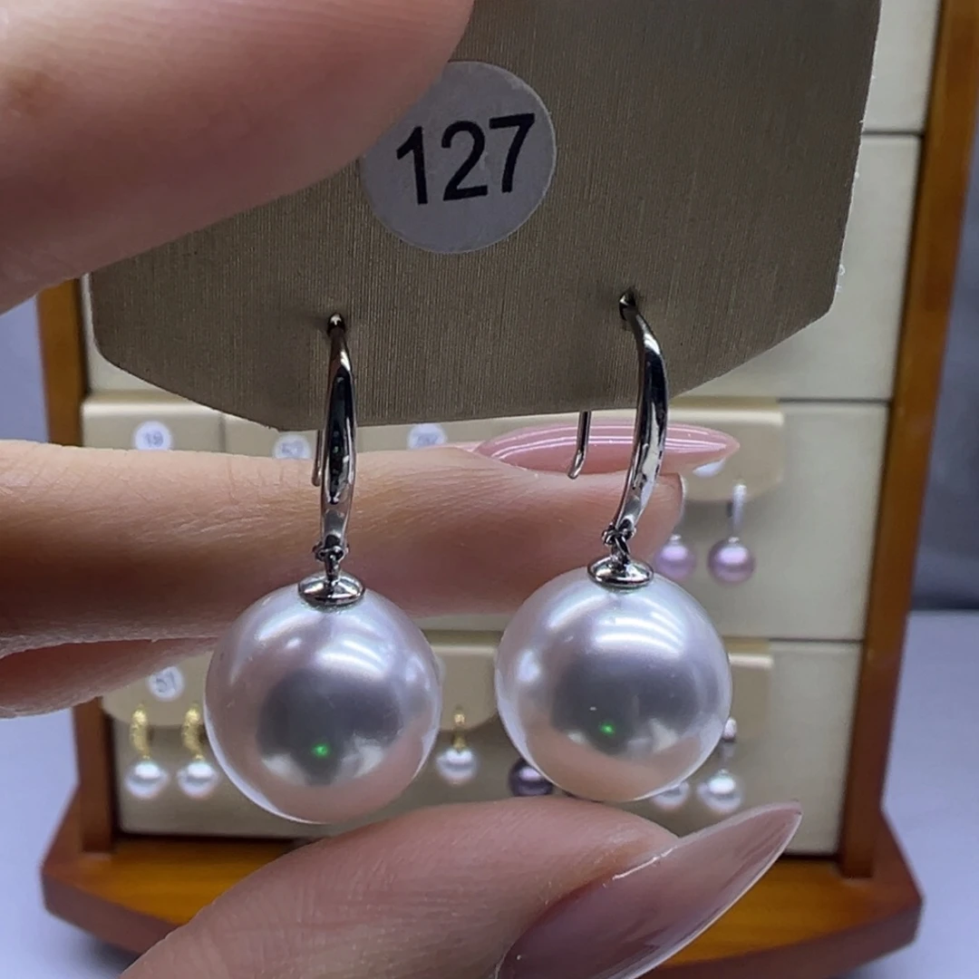 淡水珍珠耳饰银S925镶嵌