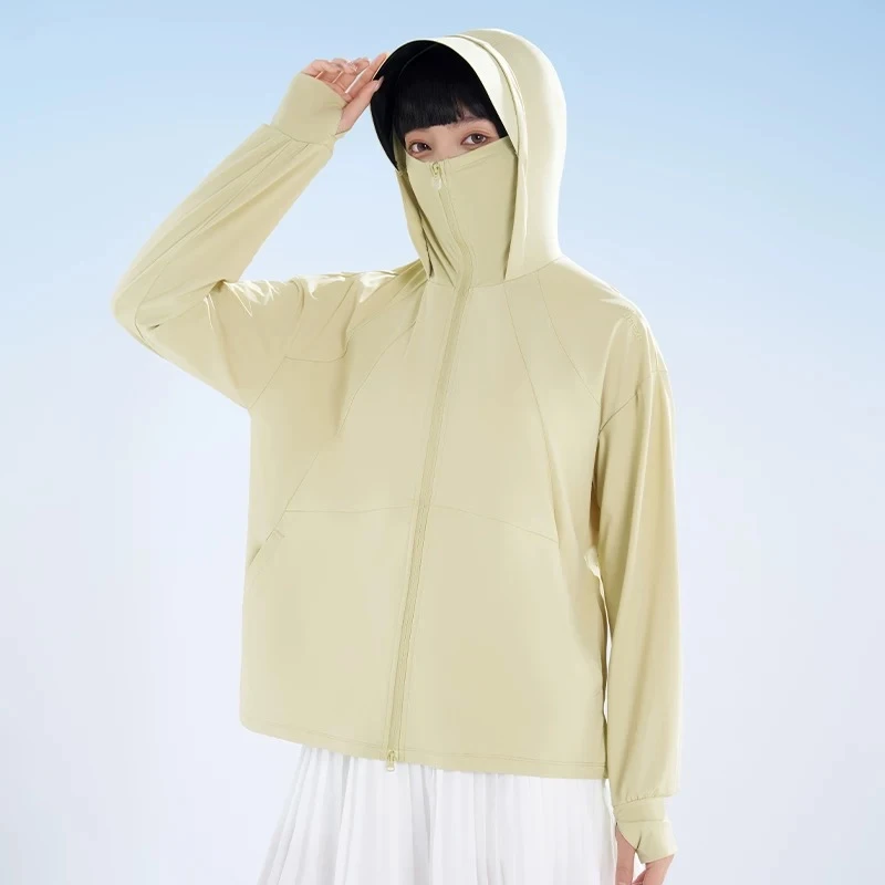 男女通用夏季连帽长袖网孔轻薄薄款防晒衣1001