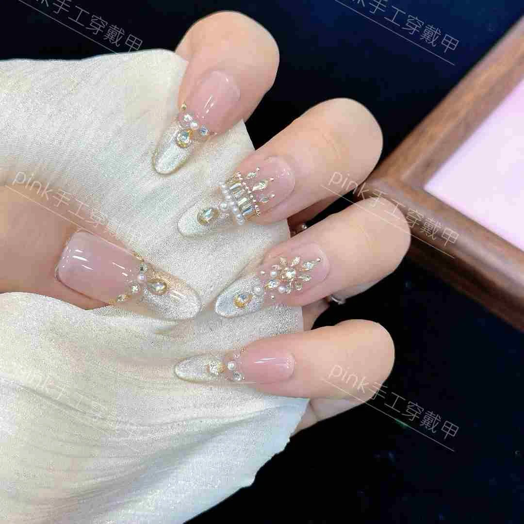 【希腊女神】时尚清新纯欲高级感成品美甲穿戴式手工穿戴甲