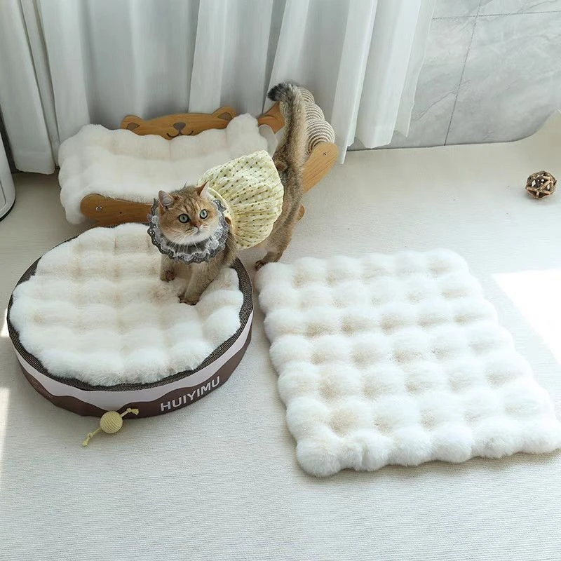 毛绒猫窝垫狗窝睡眠圆形坐垫宠物床睡觉毛垫秋冬保暖猫咪地垫AAA