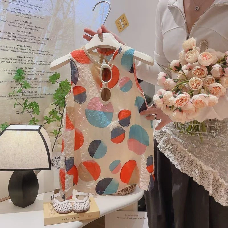 女童连衣裙夏季甜美公主裙可爱洋气碎花吊带裙韩版无袖背心