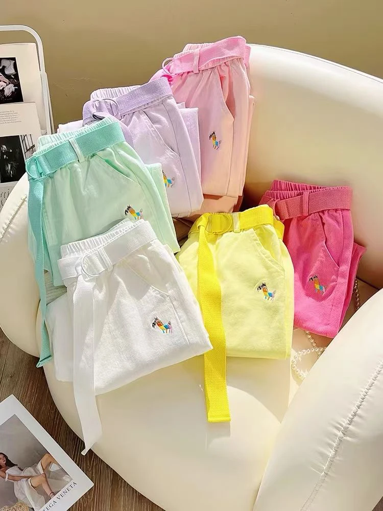 春天多巴胺色系牛仔布老爹裤