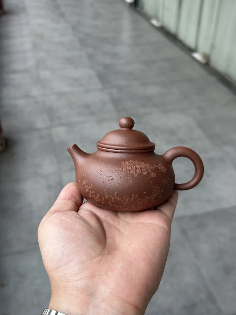 富贵有余刻绘容天—200cc原矿底槽清全手工制作