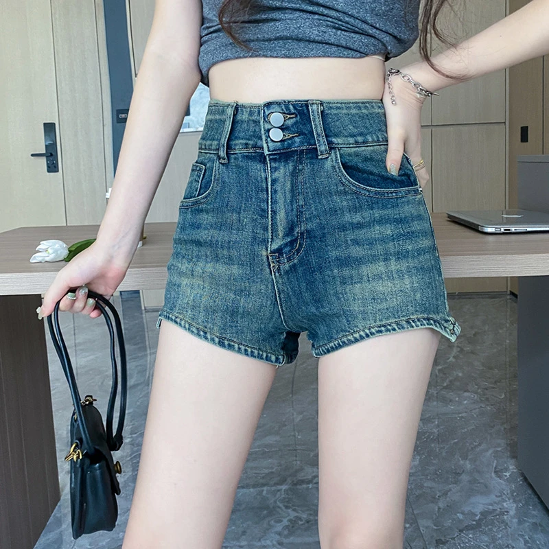 【701-800】百搭牛仔显瘦气质高腰三分牛仔短裤短裙