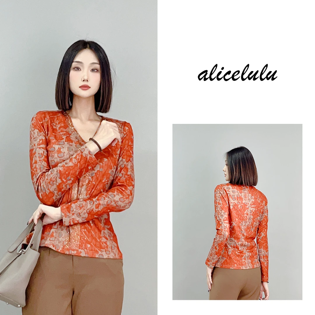 1 ALICE “赏秋之美”衬衫 晕染工艺 璀璨烫钻 S2140868E