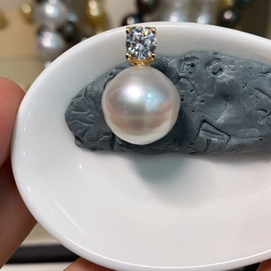 海水珍珠银S925镶嵌颈饰13.8