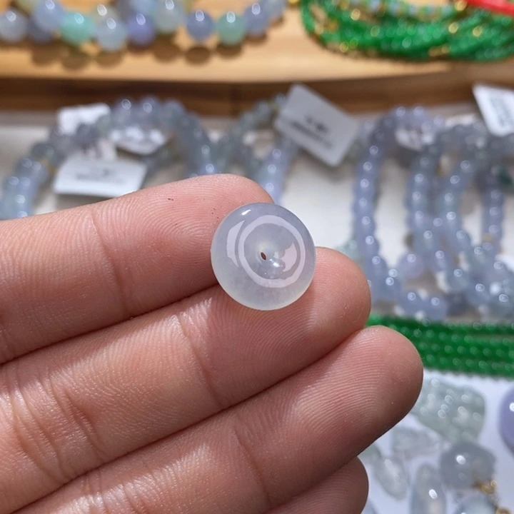 翡翠未镶嵌手链白冰平安扣