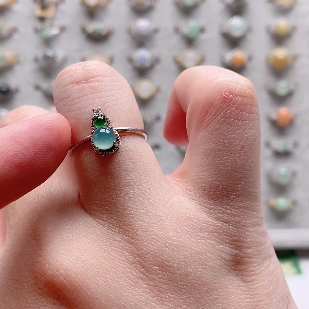 翡翠银S925镶嵌戒指