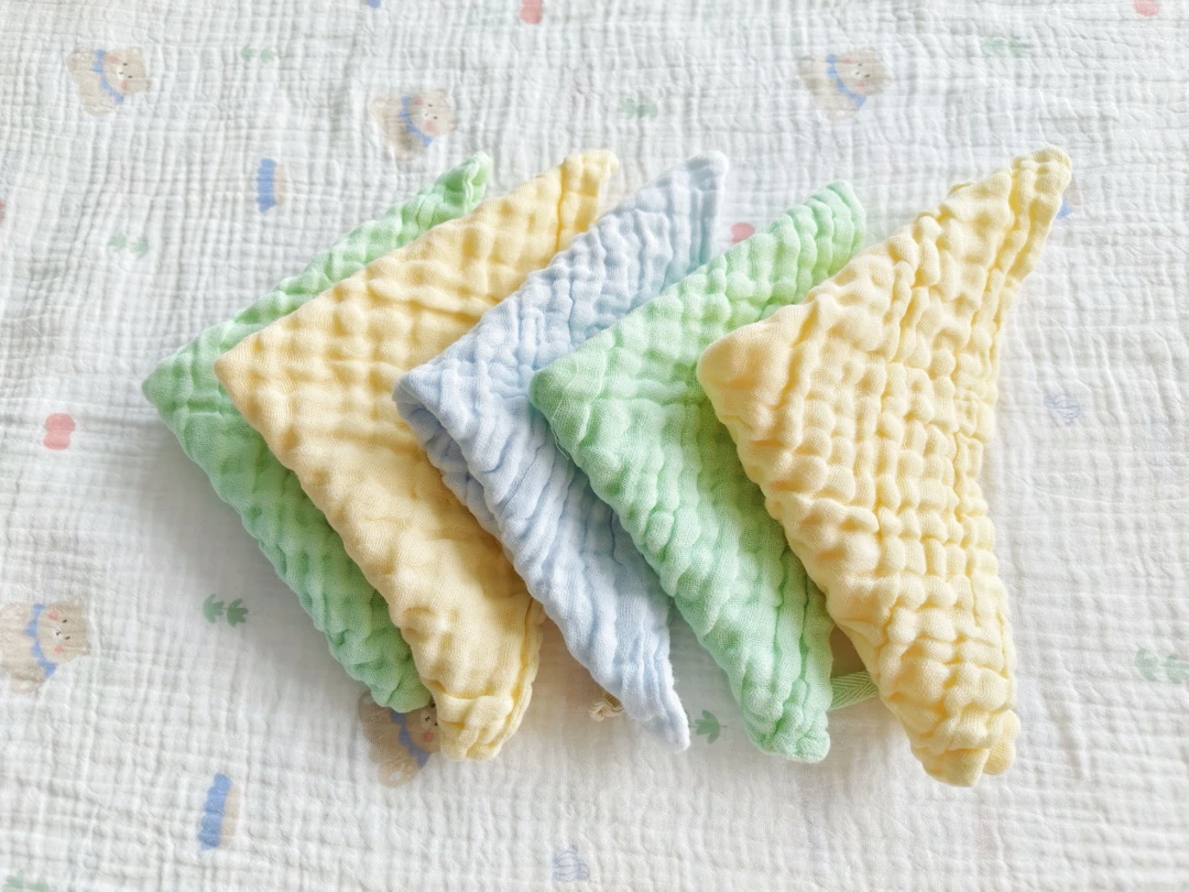 点点关注领福袋纯棉口水巾纯色